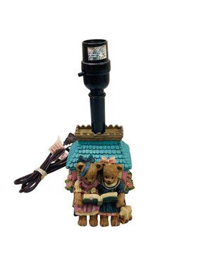 Vintage Young Co. Bear Lamp God Bless This House 10" Nursery Child's Grannycore
